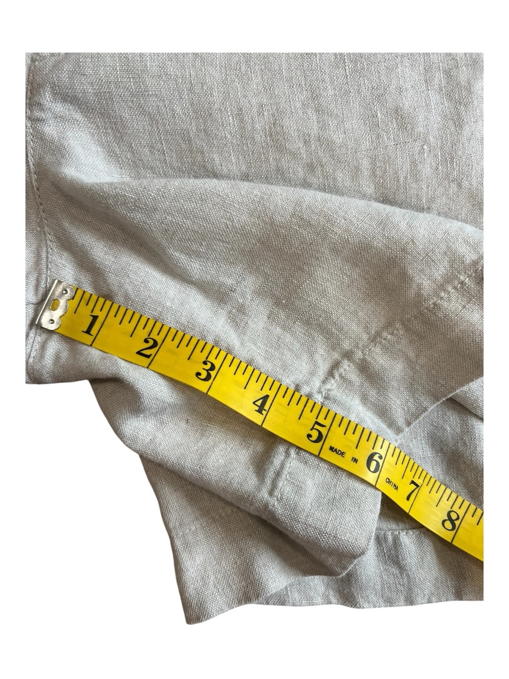 ATHLETA Bermuda Beige 100% Linen Shorts Size 12 Women NWOT - Picture 7 of 10